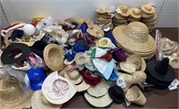 Large box of doll hats