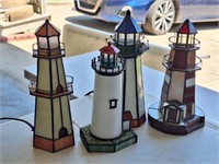 4 Stained Glass Light Houses