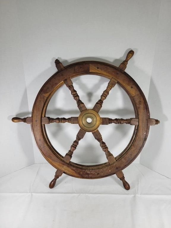 Vintage Ship Wheel- Missing 2 Handles