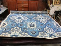 5'x8' Machine Made Rug (New) Blue/White