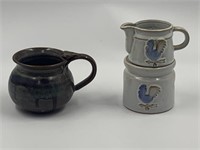 Rooster wax warmer, and Cunningham pitcher