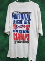 1992 BRAVES NATL LEAGUE WEST CHAMPS SHIRT W/ TAGS