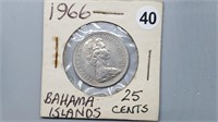 1966 Bahamas Twenty-Five Cents gn4040