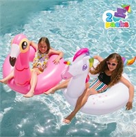 WF6857  Syncfun Pool Floats, 2 Packs Flamingo & Un