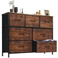 Miguel Rust 39.3 in. W 7-Drawer Dresser with Fabri
