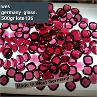 W. GERMANY 12MM RUBY GLASS FLAT BACK  500 GRAMS