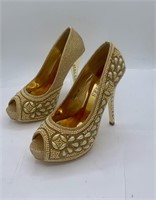 Size 39 Top Shoes Gold Heels