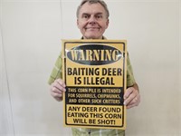 WARNING NO BAITING Metal 12 x 17" New Sign