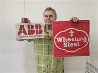 WHEELING STEEL Red Flag & ABB Aluminum 12 x 7"