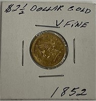 1852 Liberty Head $2.5 Dollar GOLD COIN