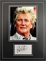 Rod Stewart Custom Matted Autograph Display