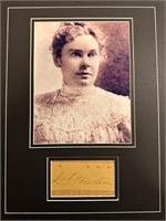 Lizzie Borden Custom Matted Autograph Display