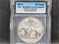 10 Yuan Chinese Panda  1 OZ Silver