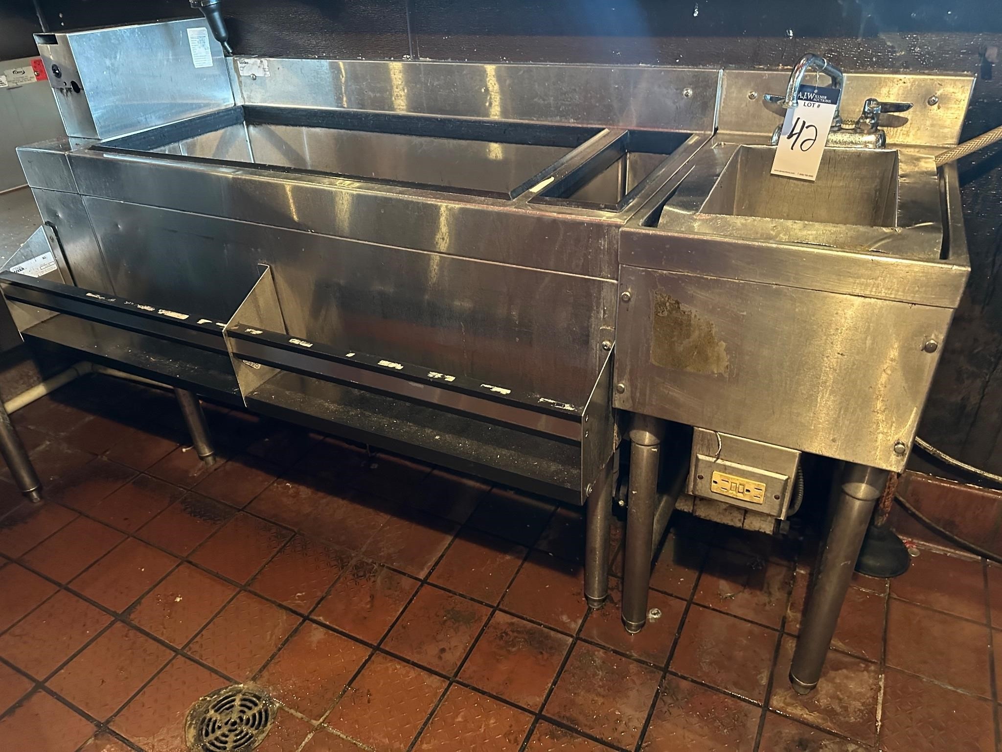 Stainless Steel Under Bar Ice Station with Sink