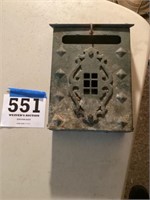 Vintage cast iron porch mailbox