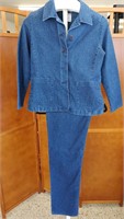 Women's 2pc Designer denim suit, French Dressing