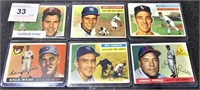 6 1955-56 Vintage Topps Baseball Cards
