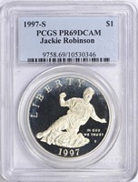 1997-S Jackie Robinson Silver $ PCGS Proof-69 DCAM