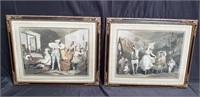 Pair of framed lithographs