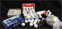 Variety of golf balls and tees