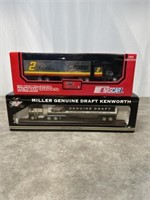 Scale model die cast racing team transporter and