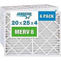 Aerostar 20x25x4 Merv 8 Pleated Air Filter, Ac Fur