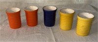 Fiestaware Orange, Yellow & Blue Cups