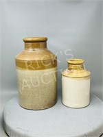 2 Gray Portobello stoneware bottles