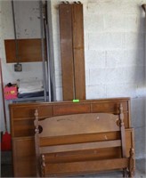 VINTAGE DOUBLE BED (REPAIRED RAIL) TWIN BED (NO >>