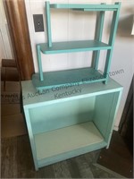 Aqua color bookcase approximately 30x14x30” heavy