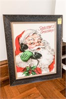 Kirlkland Santa "Seasons Greeting", Framed,