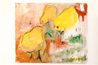 Original Artwork on Canvas, "Three Baby Chicks",