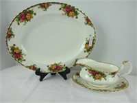 R.A. "OLD COUNTRY ROSES" 13.5" PLATTER, GRAVY B