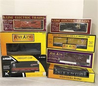 K-Line & Rail King Train Cars with Boxes
