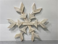 Large handcrafted wooden snowflake