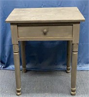 Wooden Blue End Table