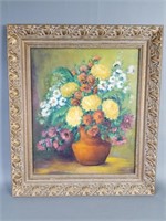 Vintage Original Floral Oil Painting