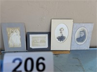 4 Antique Victorian Mounted Photo's