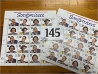 SONG WRITERS STAMPS 2 MINT SHEETS