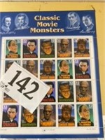 CLASSIC MOVIE MONSTERS STAMPS 1 MINT SHEET