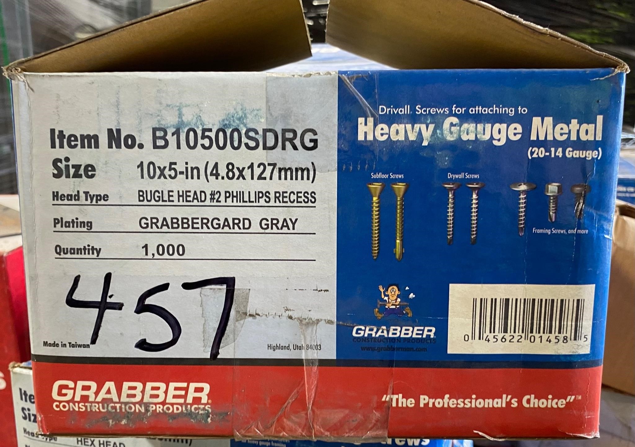 Grabber 10x5" #2 Phillips Recess, 1000ct