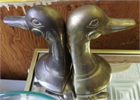 Two Brass Duck Bookends