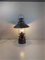 Copper Tone Lantern Lamp Works