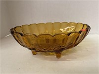 Vintage Brown Glass Serving Bowl