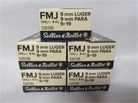 250 Rounds Sellier & Bellot 9mmL FMJ