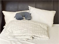 Light weight feather throw, neck pillow, pillows