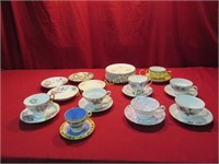 Vintage Tea Cups & Saucer Sets, 8 Desert Plates