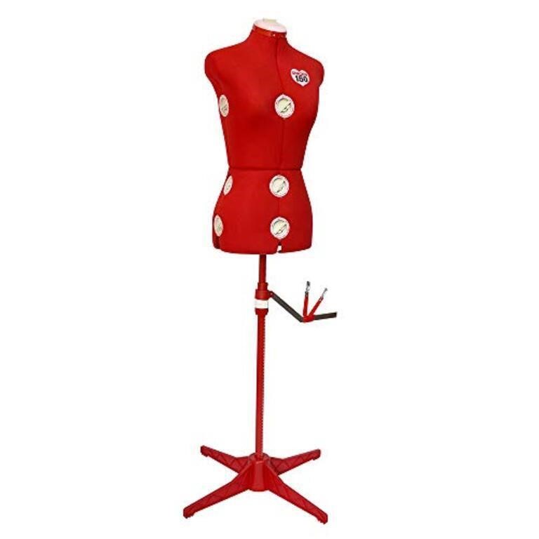 SINGER  Adjustable Red Dress Form, Fits Sizes 4-10