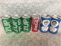 Vintage lot of soda can banks 7 up coke RC with