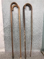Vintage lot of 4 wooden walking canes